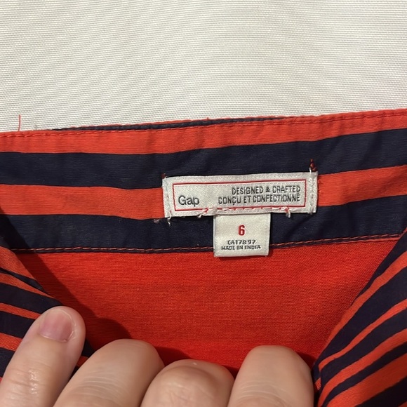 GAP 52% Cotton Spaghetti Strap Red and Navy Maxi Dress a143 - Picture 2 of 4